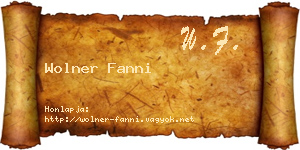 Wolner Fanni névjegykártya