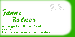 fanni wolner business card